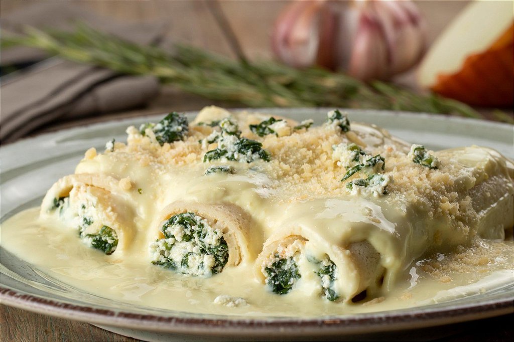 Panqueca de ricota com espinafre ao molho branco congelado 300g