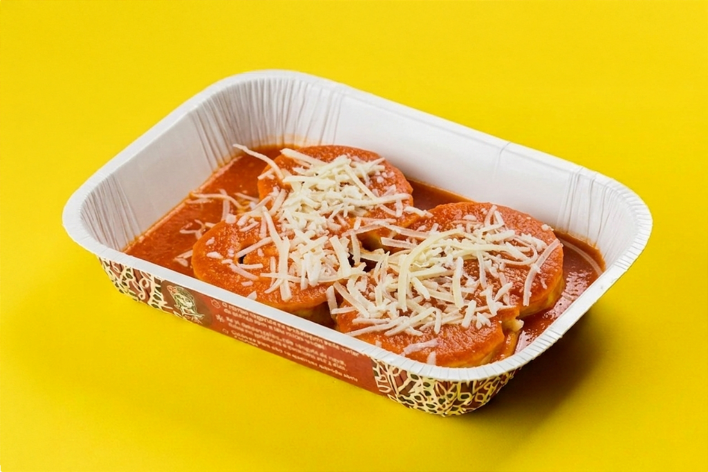 Rondelli de presunto e queijo com molho ao sugo com tomates frescos 400g